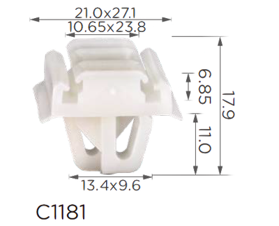 Крепление молдингов/дверей Honda (75306-SDA-A01, 75306SDAA01, 12451)