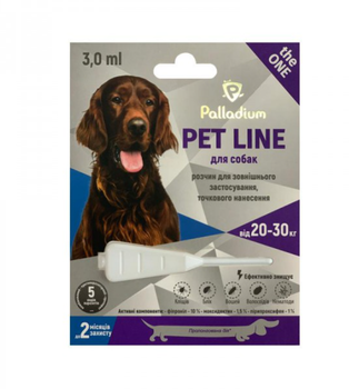 Капли на холку PET LINE THE ONE (Палладиум) от блох,клещей и гельминтов для собак 20-30кгГ