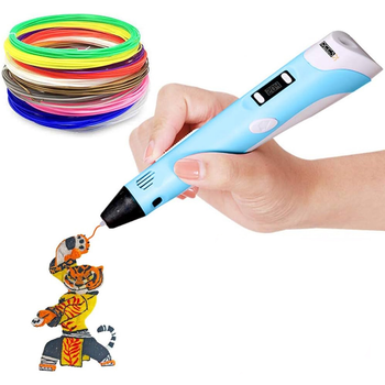 3D ручка з LCD дисплеєм Pen 2 3Д принтер для малювання Бірюзоо-Блакитна