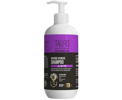Інтенсивно зволожуючий шампунь для шерсті та шкіри собак та котів Tauro Pro Line Ultra Natural Care Intense Hydrate Shampoo 400 мл (TPL63592)