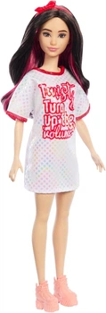 Лялька Барбі Модниця в блискучій сукні-футболці Barbie Fashionistas 65th Anniversary Twist ‘n’ Turn Dress 214 (HRH12)