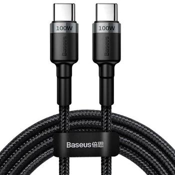 Дата кабель Baseus Cafule Type-C to Type-C PD2.0 100W (2m) (CATKLF-AL) (Gray / Black) (191115)