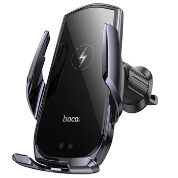 Автодержатель с Беспроводное зарядное устройство HOCO CA202 Plus (Black) (200283)