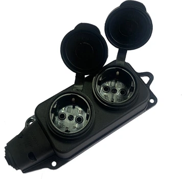 Розетка двомісна з захисними кришками ElectrO 16A 2х2P+PE, 250В, IP44 (S02DW2)