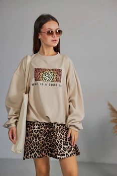 Костюм у леопардовому принті Madlen 158 см Бежевий