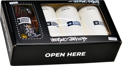 Набір пива Underwood Brewery Culture Free Middle Set світле нефільтроване безалкогольне 0.5% 0.33 л x 3 шт + келих (4820224361413)