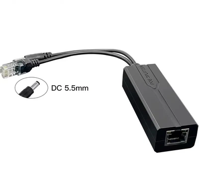 Переходник PoE-сплиттер DC5.5mm + RJ45 LAN Ethernet 100 Мбит/с (48741)