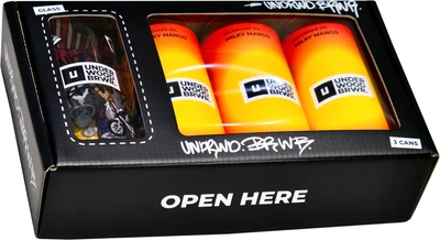 Набір пива Underwood Brewery Culture Milky Middle Set світле нефільтроване 5.5% 0.33 л x 3 шт + келих (4820224361321)