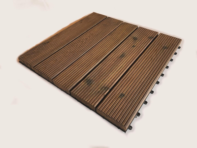 Садовий паркет-трап декінг із імпрегнованої сосни Timber Protect покритий лляною олією 60х60х4 см Коричневий