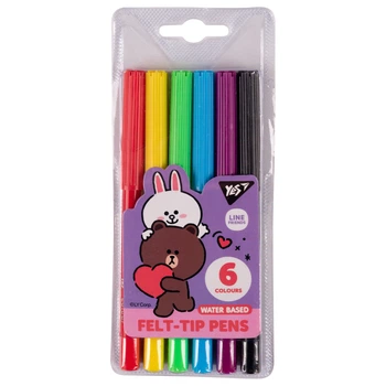 Фломастери YES 6кол. 650541 Line Friends /650541/
