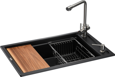 Кухонная мойка GRANADO Optimal Estella 5-в-1 Black Shine