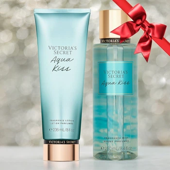 Набор Victoria's Secret Aqua Kiss Спрей 250 мл + Лосьон 236 мл