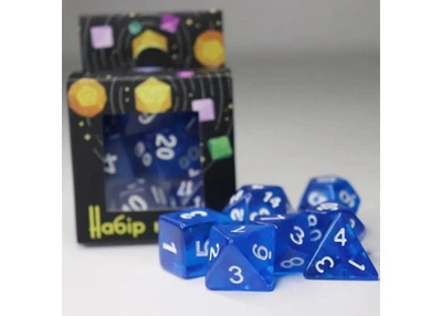 Набор кубиков Transparent 7 Dice Set - Blue (7 шт.) (g7dtran06)