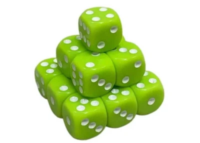 Кубик D6 с точками (салатный) (1 шт.) (g7dd6dotslgreen)