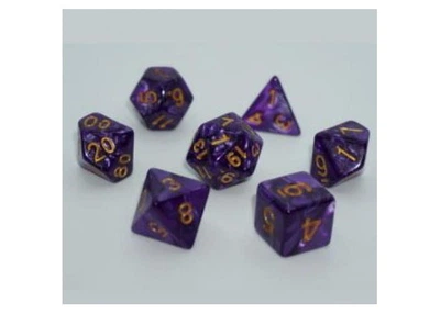 Набір кубиків Pearl 7 Dice Set - Dark Purple (w-gold) (7 шт.) (g7dpearl13)