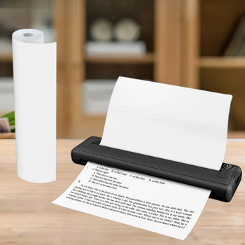 Портативний термопринтер А4 Portable Printer з папером у наборі бездротовий дорожній для пристроїв iOS Android
