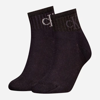 Набір жіночих шкарпеток коротких бавовняних Calvin Klein 701230599-001 39-42 2 пари Чорний (8720245648950)