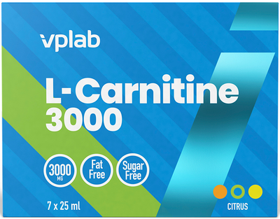 Жироспалювач VPLab L-Carnitine 3000 7x25 мл Цитрус (5060730360862)