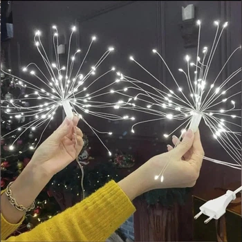 Світлодіодна гірлянда штора "Фейєрверк", 3x0,6м, 500 LED, 5 пучків, 8 режимів, 220V, Білий