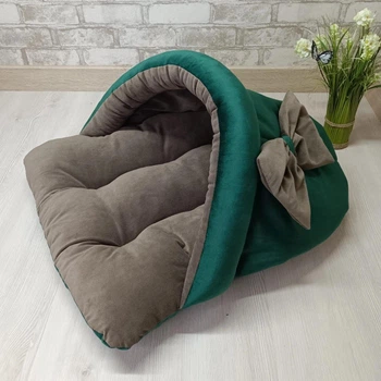 Лежак норка з капюшоном для котів та собак Animals_joy M 70*60 cм (017)