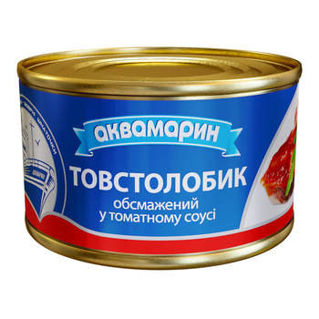 Рибна консерва товстолобик обсмажений у томатному соусі Аквамарин 230 г х 36 шт