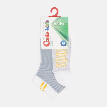 Детские носки хлопковые Conte Kids Active 13С-34СП 309 14 р Белые/Серые (4810226274491)