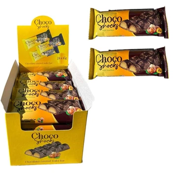 Батончик вафельный Polus Choco Shocks со вкусом Фундука 24 шт (45