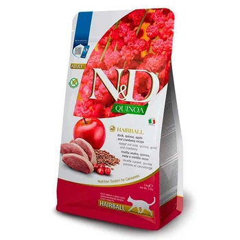 Farmina N&D Quinoa Hairball Adult Cat - Беззерновой сухой корм с уткой и киноа для выведения шерсти из желудка кошек 300 г (8010276041555)