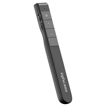 Пульт презентер INPHIC PL1 для презентацій, з USB2.4G, на акумуляторі, з лазерною указкою, чорний