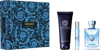 Zestaw męski Versace Pour Homme Woda toaletowa 100 ml + Miniaturka Woda toaletowa 10 ml + Żel pod prysznic 150 ml (8011003889235) 