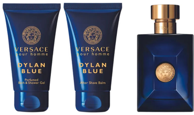 Zestaw męski Versace Dylan Blue Woda toaletowa 50 ml + Żel pod prysznic 50 ml + Balsam po goleniu 50 ml (8011003889259)