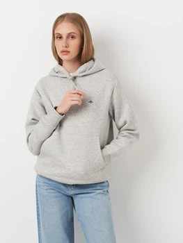 Худі жіноче GANT Shield Hoodie 4201413-94 XS Сіре (7325707703454)