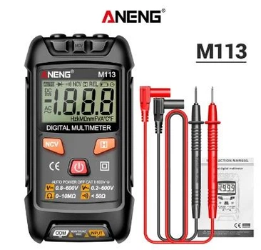 Мультиметр цифровой автоматический тестер вольтметр NCV Aneng M113 черный
