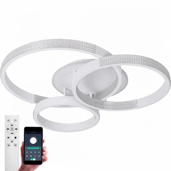 Люстра світлодіодна стельова LUMINARIA AKRILIKA ROUND 100W 4R WHITE/CLEAR 220V IP20 з пультом ДУ