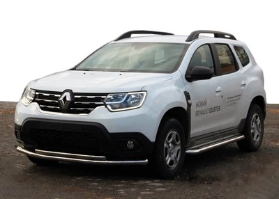 Передняя защита F3-10 (нерж.) для Renault Duster 2018-2024 гг