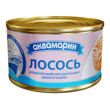 Рибна консерва Лосось атлантичний шматочками Аквамарин 230 г х 36 шт