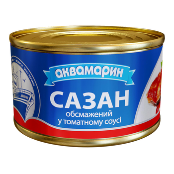 Рибна консерва сазан обсмажений в томатному соусі Аквамарин 230 г х 36 шт