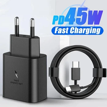 Мережевий зарядний пристрій 45W PD Adapter EP-TA800 Black + кабель Type C