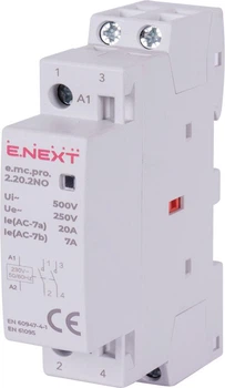 Контактор модульный E.Next e.mc.pro.2.20.2NO, 2р, 20А, 2NO, 230В p005217