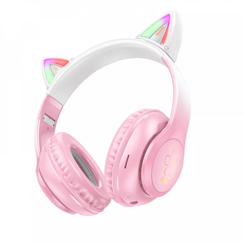 Навушники з котячими вушками Bluetooth Hoco W42 Adventure - Cherry Blossom (016i)