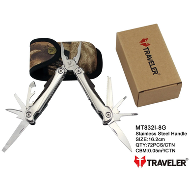 Mультитул Traveler 10 в 1 мультифункциональный инструмент в чехле (001i)