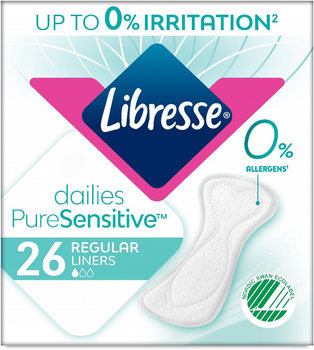 Прокладки гігієнічні щоденні Libresse Dailies Pure Sensitive 1 крапля 26 шт (7322541161914)