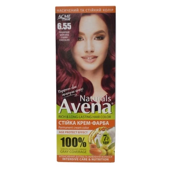 Стійка крем-фарба для волосся "AVENA" Naturals 6.55 Вишневий шоколад
