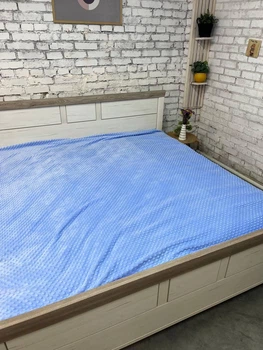 Плед флисовый теплый мягкий 160х215 см Голубой (П4К-mur-flis-pled-004)