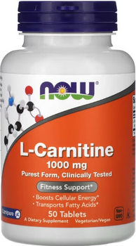 L-карнитин NOW L-Carnitine 1000 mg 50 tabs