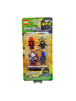 Комплект из четырех фигур Ниндзяго Ninjago зеленого цвета.