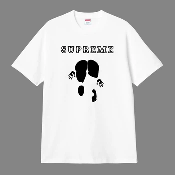 Футболка унисекс с рисунком следов Supreme размер M белого цвета