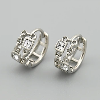 Серьги Monday с кристаллами Swarovski 39472 размер 11х5 мм цвет белый вес 1.9 г позолота Белое Золото
