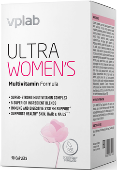 Multiwitaminy dla kobiet VPLab Ultra Women's Multivitamin Formula 90 kapsułek (5060255351413)