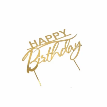 Топер з полистирола Happy Birthday на тортик на паличці
